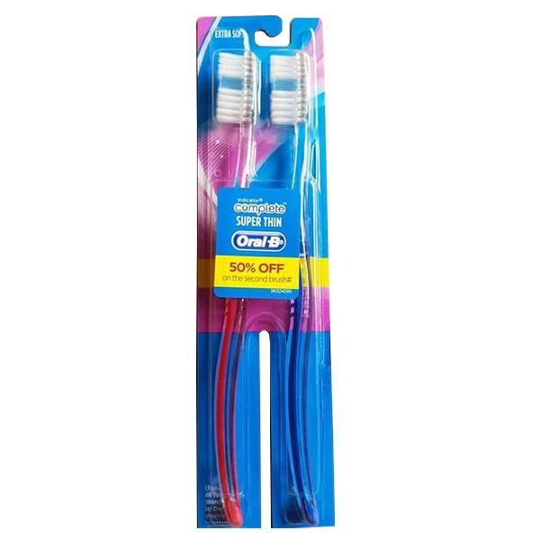 مسواک اورال-بی سری COMPLETE مدل SUPER THIN با برس خیلی نرم بسته 2 عددی