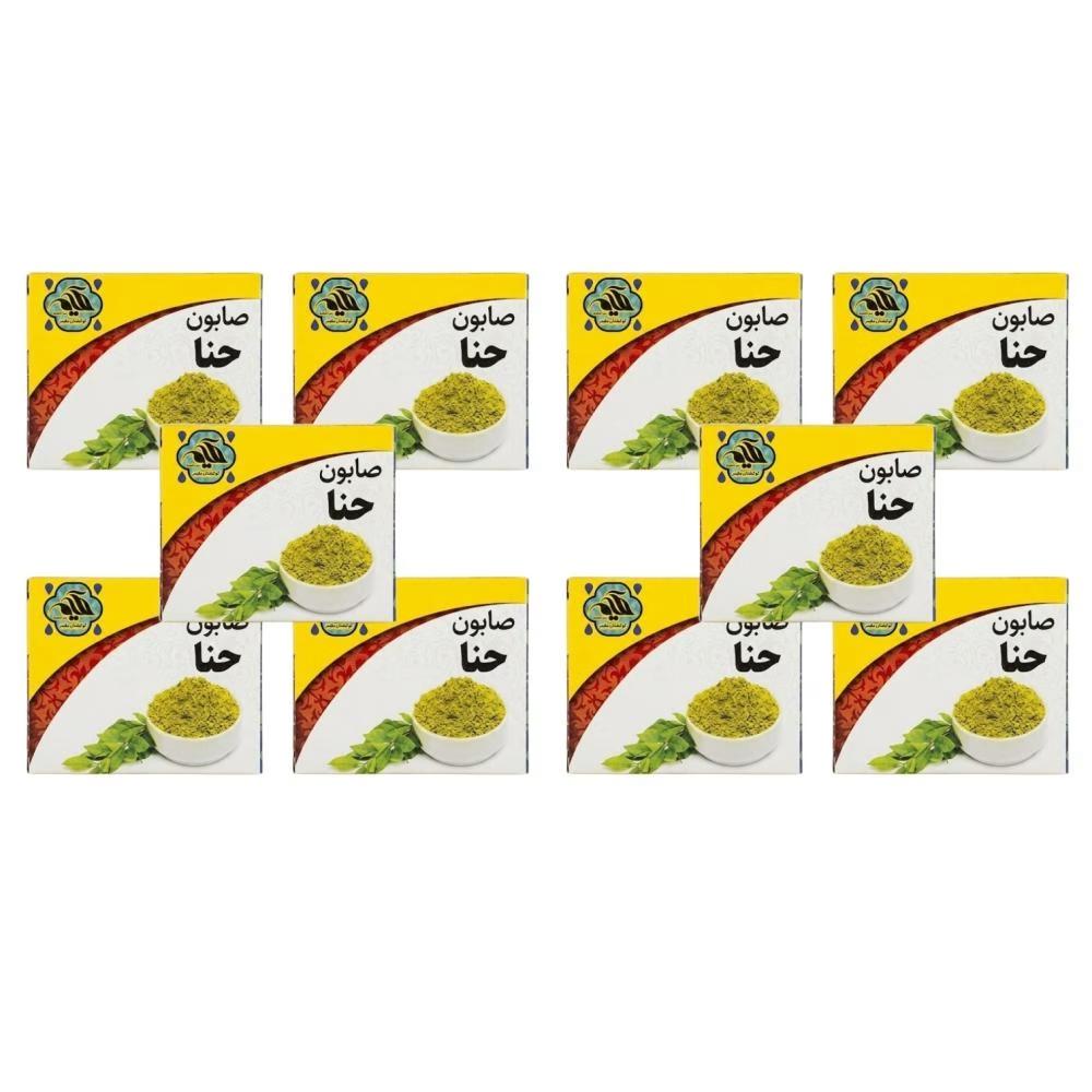 صابون شستشو ضد باکتری صورت و بدن حکیم مدل حنا مناسب برای انواع پوست وزن 50 گرم بسته ده عددی