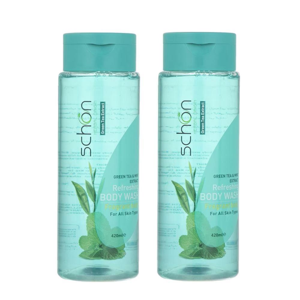 شامپو بدن شون مدل Green Tea And Mint حجم 420 میلی لیتر مجموعه 2 عددی