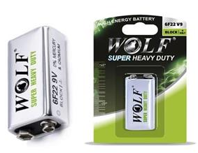 باطری کتابی 9 ولت ولف Wolf Super Heavy Duty 6F22