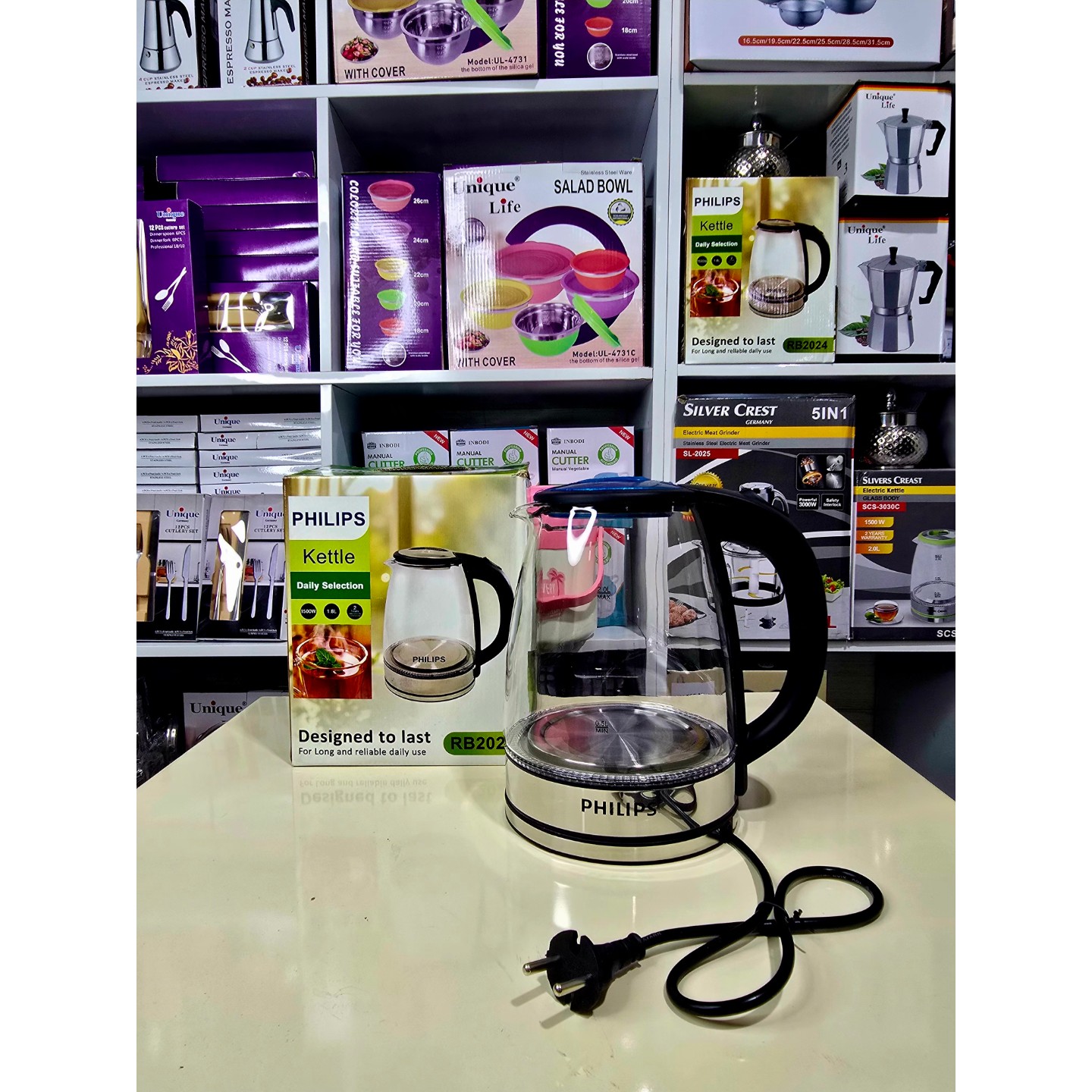 کتری برقی(چایی ساز) برند فلیپس شیشه ای کیفیت فوق العاده عالی و درجه یک 