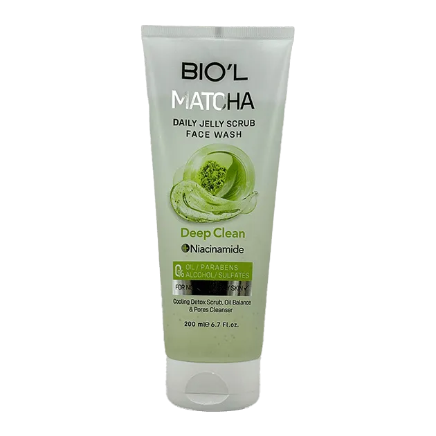 ژل اسکراب صورت بیول مدل Matcha Daily Jelly Scrub Face Wash – پاکسازی عمقی، دتاکس و کنترل چربی برای پوست چرب و مختلط