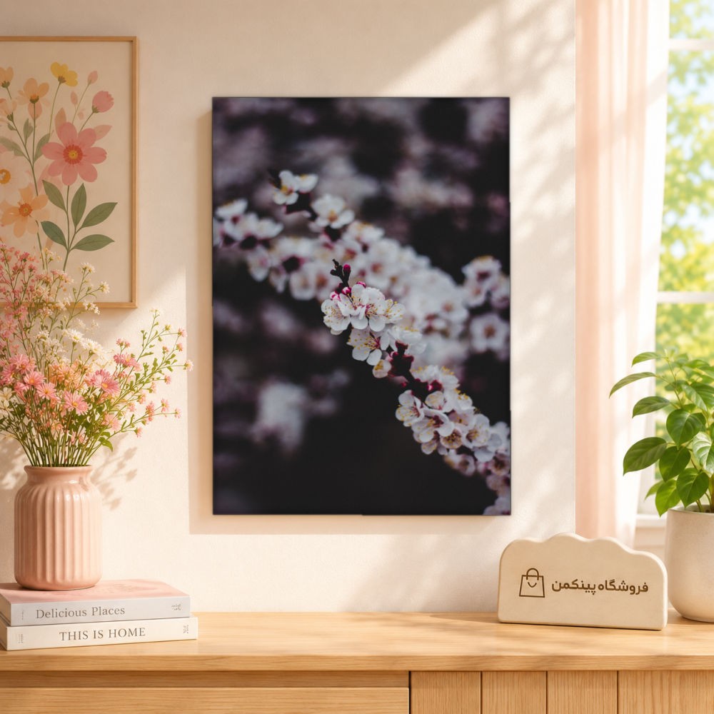 تابلو شاسی پینکمن طرح تاریک شکوفه گیلاس - Dark Cherry Blossom کد Jm46