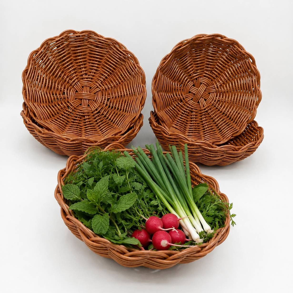 سبد حصیری سبزی