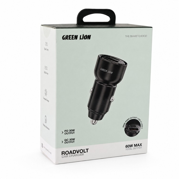 شارژر فندکی 60 وات گرین لاین RoadVolt مدل GL-CC14