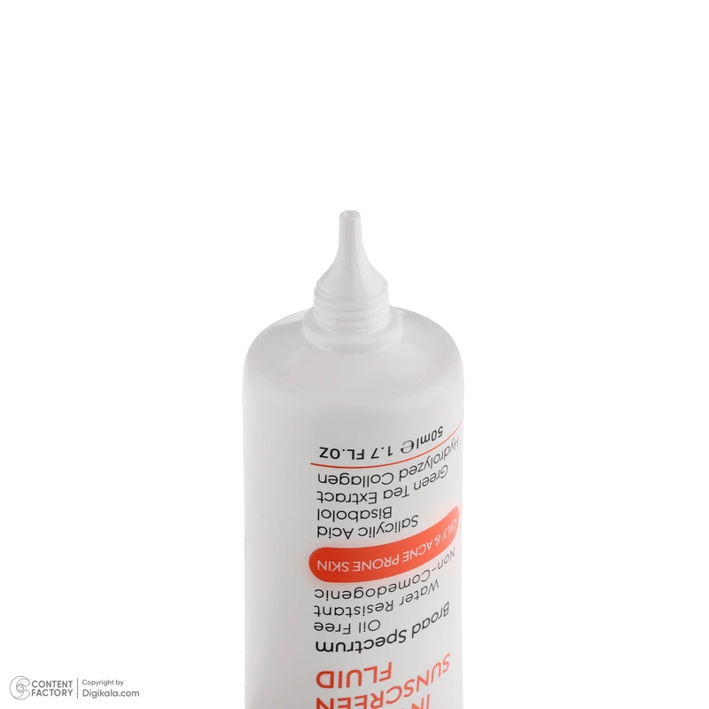 فلوئید ضد آفتاب بدون رنگ صورت بردون spf50 مدل Broad Spectrum محافظ UVA،UVB مناسب پوستهای چرب و آکنهدار حجم 50 میلی لیت