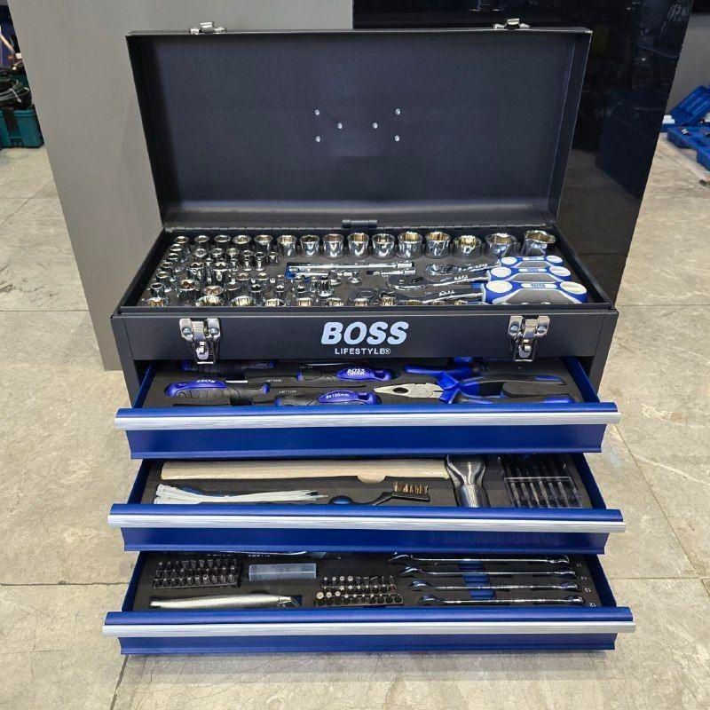 کامل ترین مجموعه کیف جعبه بکس و ابزار 408 عدد صنعتی باس BOSS