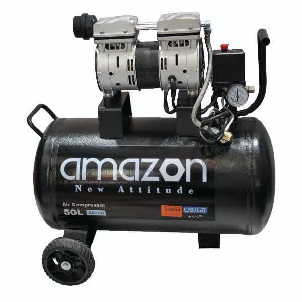 کمپرسور پمپ باد 50 لیتری سایلنت (بدون روغن) آمازون AMAZON مدل AC-50