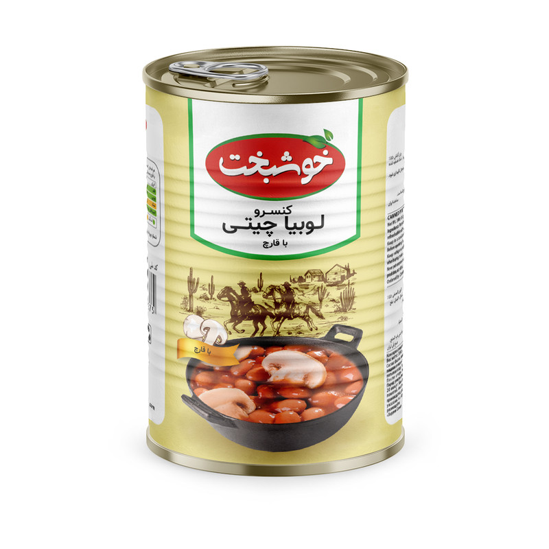 کنسرو لوبیا چیتی با قارچ خوشبخت - 380 گرم