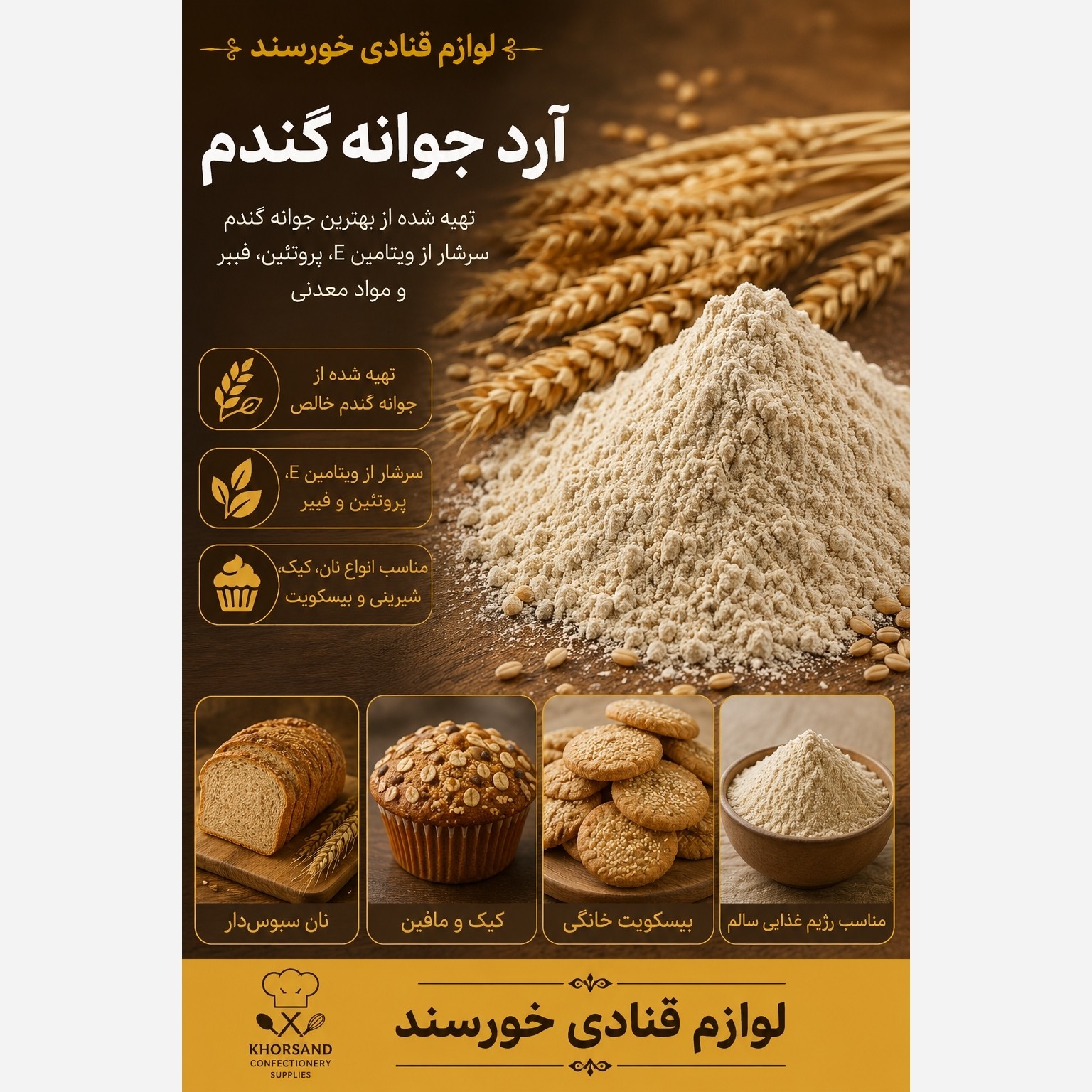 آرد جوانه گندم (پس کرایه)