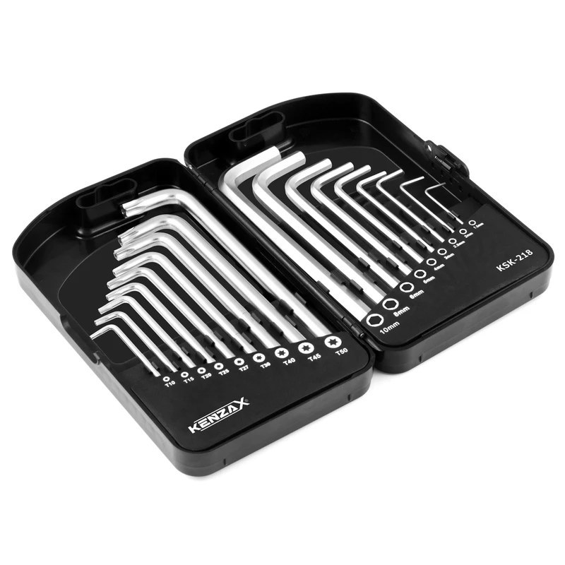ست آچار آلن 18 عددی ( شش گوش و ستاره ) استاندارد کد -218-ksk کنزاکس
