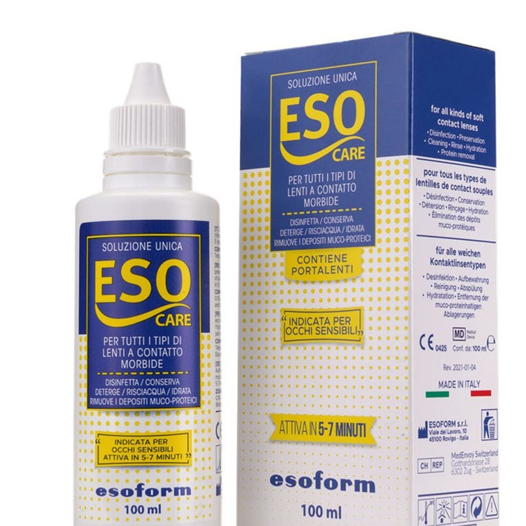 مایع لنز ایسو (ایتالیایی) ESOCARE حجم 100 میلی لیتر