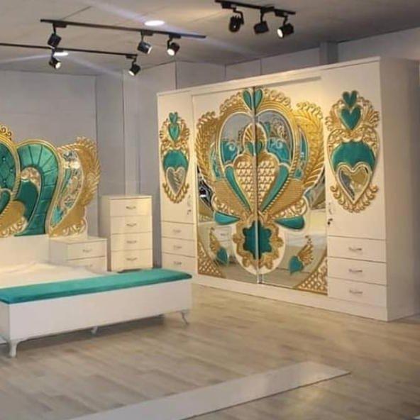 سرویس خواب عربی با کمد شش درب رنگبندی سفارشی