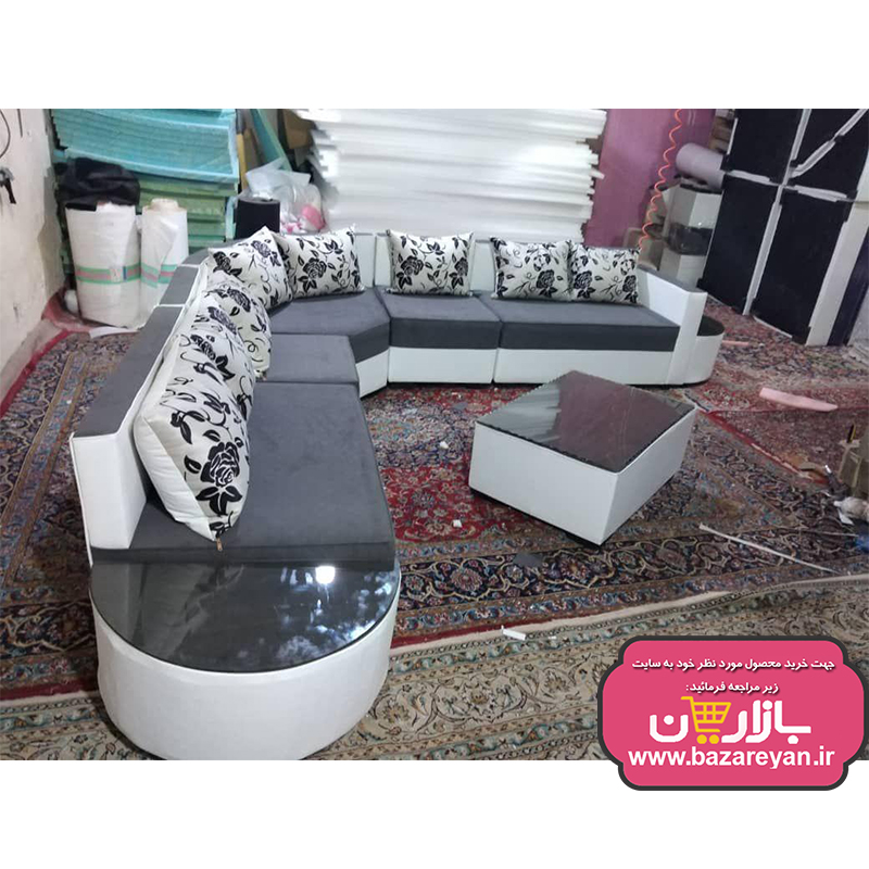 مبل ال 7 نفره اقتصادی + میز وسط مدل کمجا رنگبندی متنوع