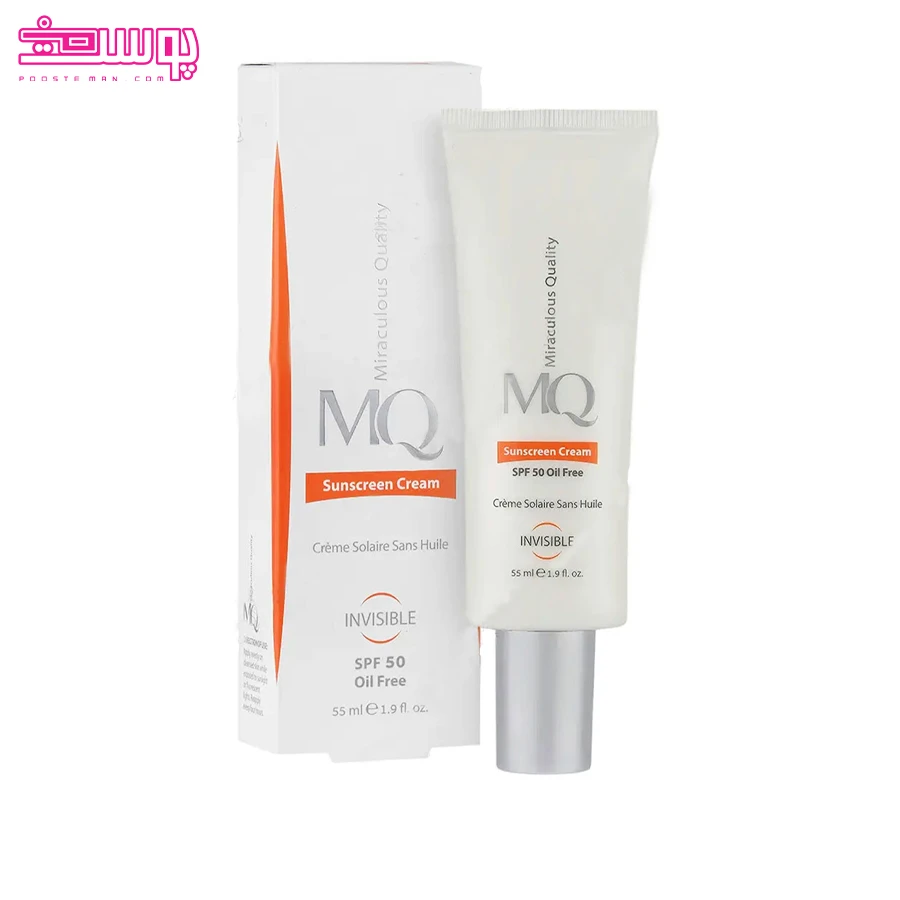 کرم ضد آفتاب بی رنگ فاقد چربی SPF50 ام کیو حجم 55ml