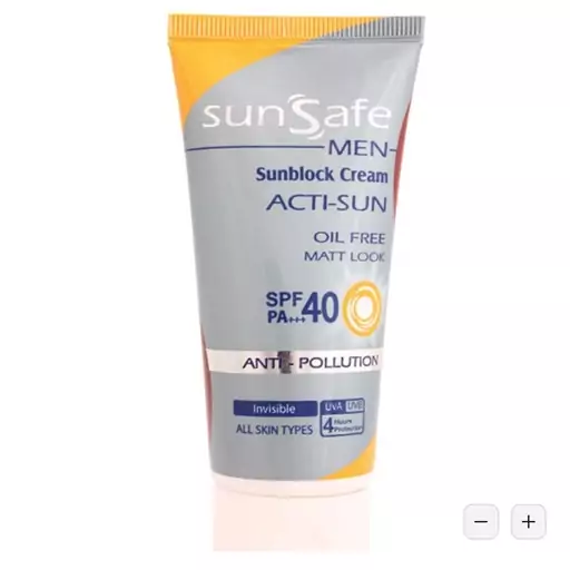 کرم ضد آفتاب فاقد چربی آقایان spf40 سان سیف