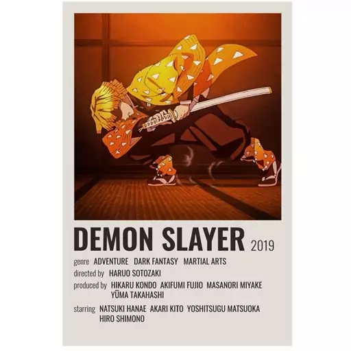 پوستر  مدل انیمه شیطان کش demon slayer طرح زنیتسو Zenitsu کد 390