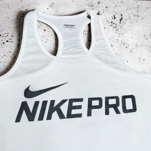 رکابی بدنسازی حرفه ای مدل NIKE PRO رنگ سفید 