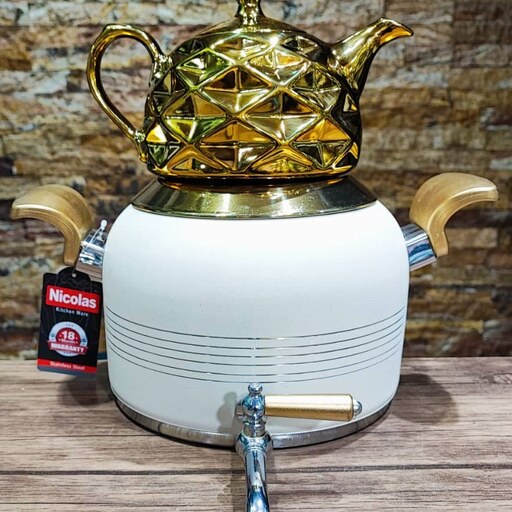 کتری و قوری شیردار نیکولاس مدل 8022  (Nicholas Tea Kettle and Teapot with Faucet)