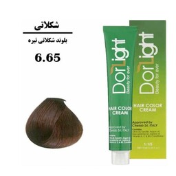 رنگ  مو بلوند شکلاتی تیره شماره 6.65 مارک دورلایت 100میل 