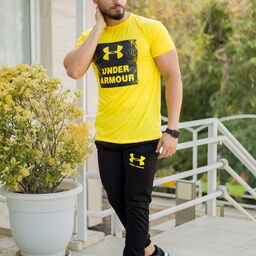 ست تیشرت و شلوار مردانه UNDER ARMOUR (زرد) s