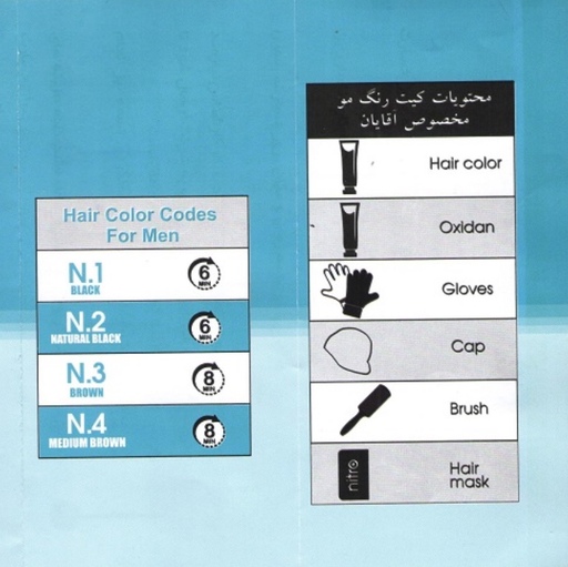 کیت رنگ مو مردانه نیترو پلاس رنگ شماره n.2 مشکی طبیعی