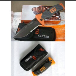 چاقو گربر  113 سایز بزرگ  اورجینال طوسی کاور دار Gerber 113 knife large size 