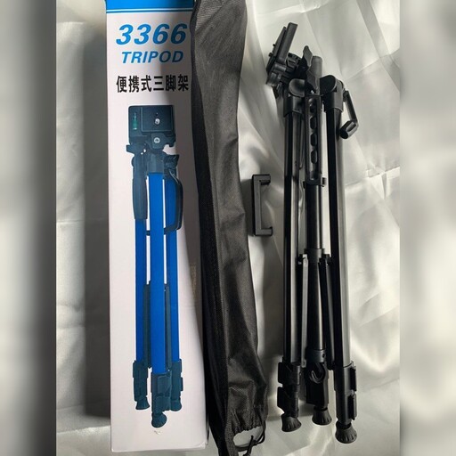 سه پایه گوشی و دوربین مدل TRIPOD  3366 ارتفاع پایه 175 سانتی متر جنس بدنه آلمینیوم