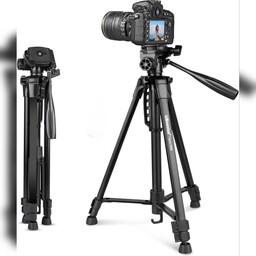 سه پایه گوشی و دوربین مدل TRIPOD  3366 ارتفاع پایه 175 سانتی متر جنس بدنه آلمینیوم