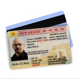 برچسب کارت بانکی طرح گواهینامه والتر وایت از سریال برکینگ بد کد 20