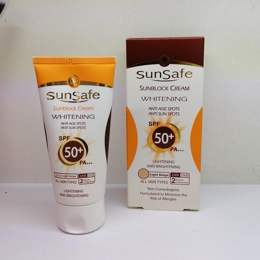 کرم ضد آفتاب روشن کننده سان سیف SPF50 بژ روشن 50 میل