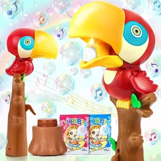 حباب ساز موزیکال مدل طوطی bubble bird music light toy