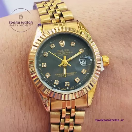 ساعت مچی رولکس ROLEX زنانه بند فلزی  طلایی