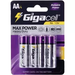 باتری چهارتایی قلمی Gigacell Max Power Heavy Duty R6 1.5V AA ا Gigacell Max Power Heavy Duty R6 1.5V AA Battery Pack Of 