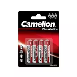 باتری الکالاین پلاس 4 تایی نیم قلمی کملیون Camelion Plus Alkaline AAA ا Camelion Plus Alkaline AAA Battery