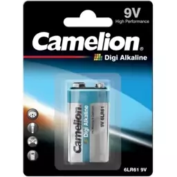 باتری 9ولت (کتابی) دی جی آلکالاین Camelion مدل 6LF22-BP1DG