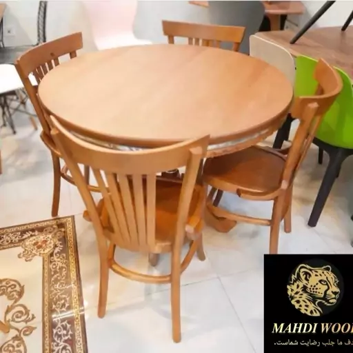 میز ناهار خوری شش نفره مدل لهستانی صندلی چوب راش گرجستانی (پس کرایه)MAHDIWOOD 