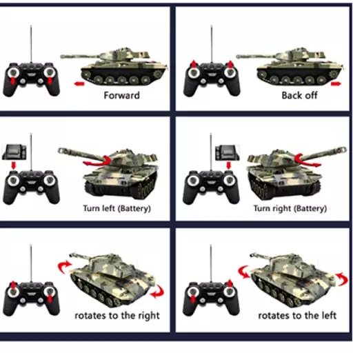 ماشین کنترلی شارژی تانک سبز Remote Control BATTLE TANK