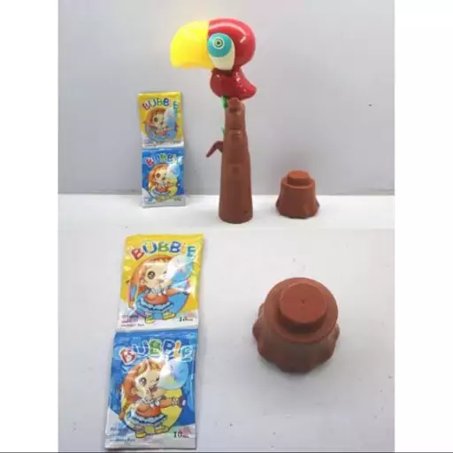 اسباب بازی حباب ساز موزیکال مدل طوطی مشکی bubble bird music light toy