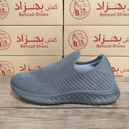 کتونی جورابی مردانه پسرانه بافتی سبک رنگ طوسی سایز 40 تا 45 زیره پیو تزریق کفی طبی لژ 4 سانتی رویه بافت خارجی سبک راحت