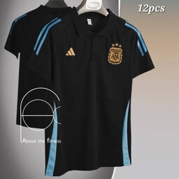 تیشرت هتلی  تیم ملی آرژانتین2024  تایلندی رنگ مشکی ابی