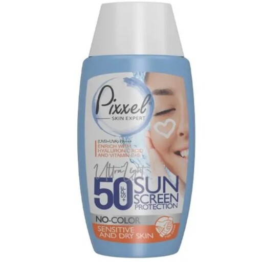 کرم ضد آفتاب پیکسل بی رنگ مناسب برای پوست خشک SPF 50 انقضا1406