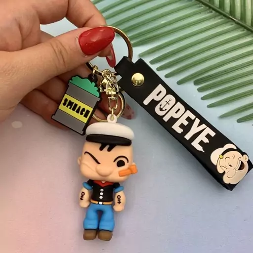 جاکلیدی سیلیکونی اورجینال بند دار طرح POPEYE کد 19469