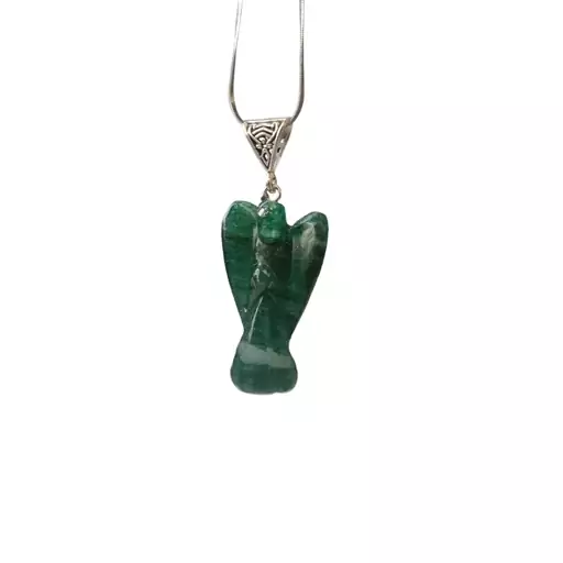 گردنبند مدل فرشته سنگ اونترین سبزgreen aventurine