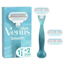 دستگاه خودتراش ژیلت  ونوس Venos مدل سه تیغه همراه با دو تیغه یدکی   مدل Smooth خودتراش بانوان اصل ساخت کشور آمریکا