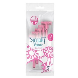 خودتراش ژیلت ونوس زنانه 2 لبه بسته 5 عددی Gillette Simply Venus