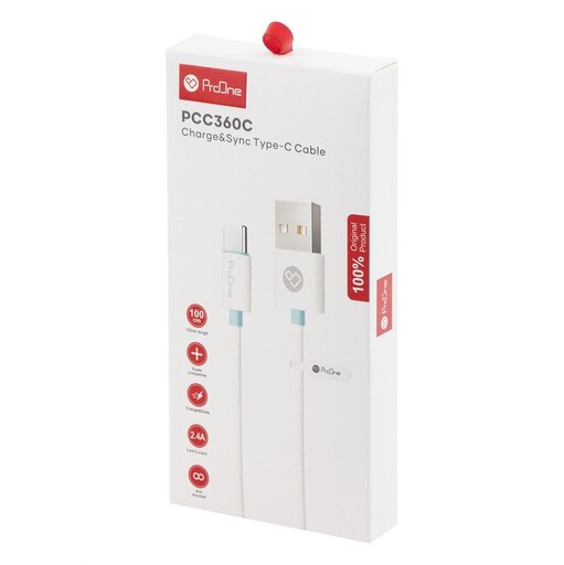 کابل تبدیل USB به USB-C پرووان مدل PCC360C طول 1 متر