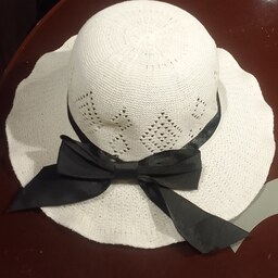 کلاه ساحلی روبان مشکی دخترانه شیک خوش قیمت با کیفیت عالی ارزون تر از بازار