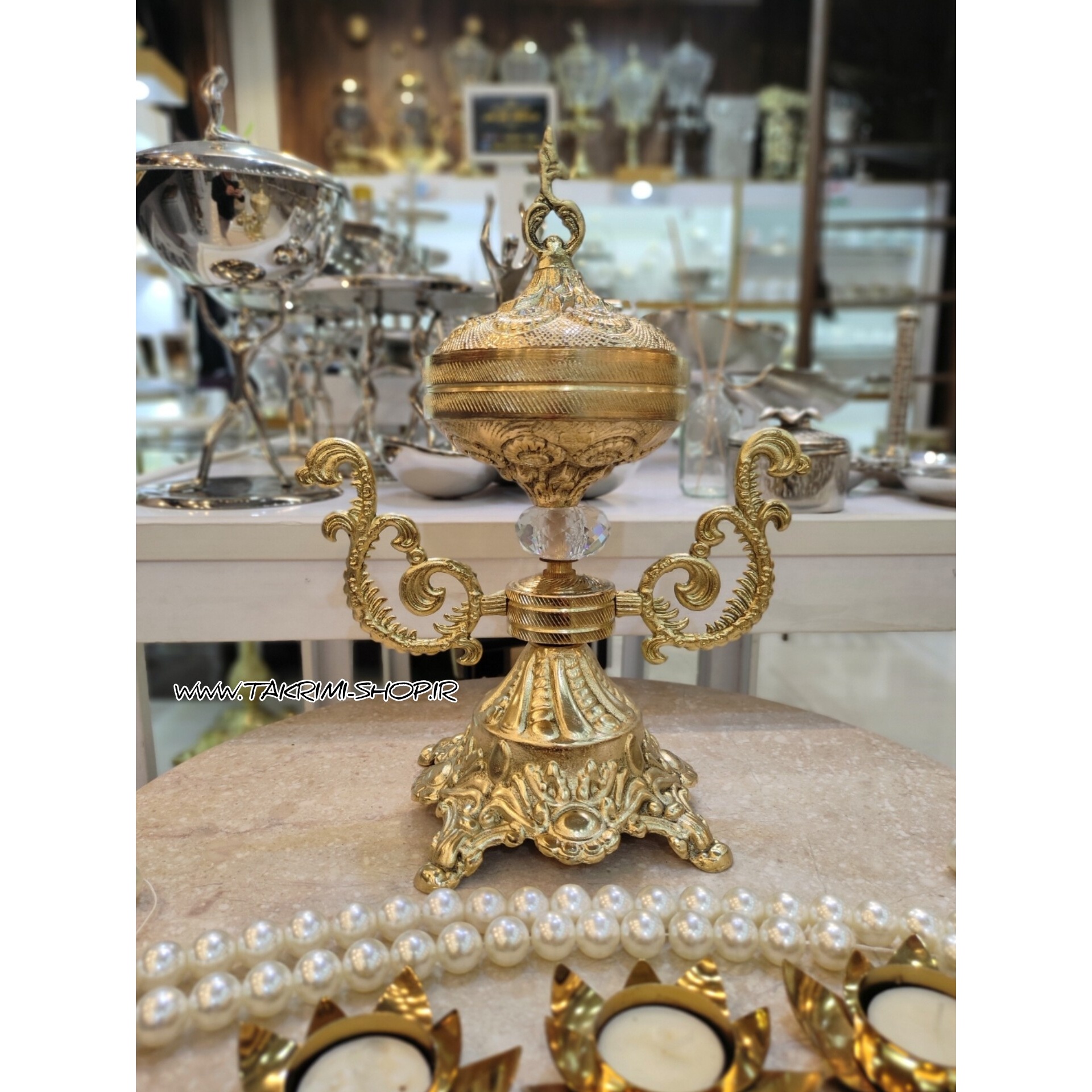 شکلات خوری ( سایز کوچک ) دسته دار سلطنتی با پایه بزرگ آلیاژی آلومینیومی