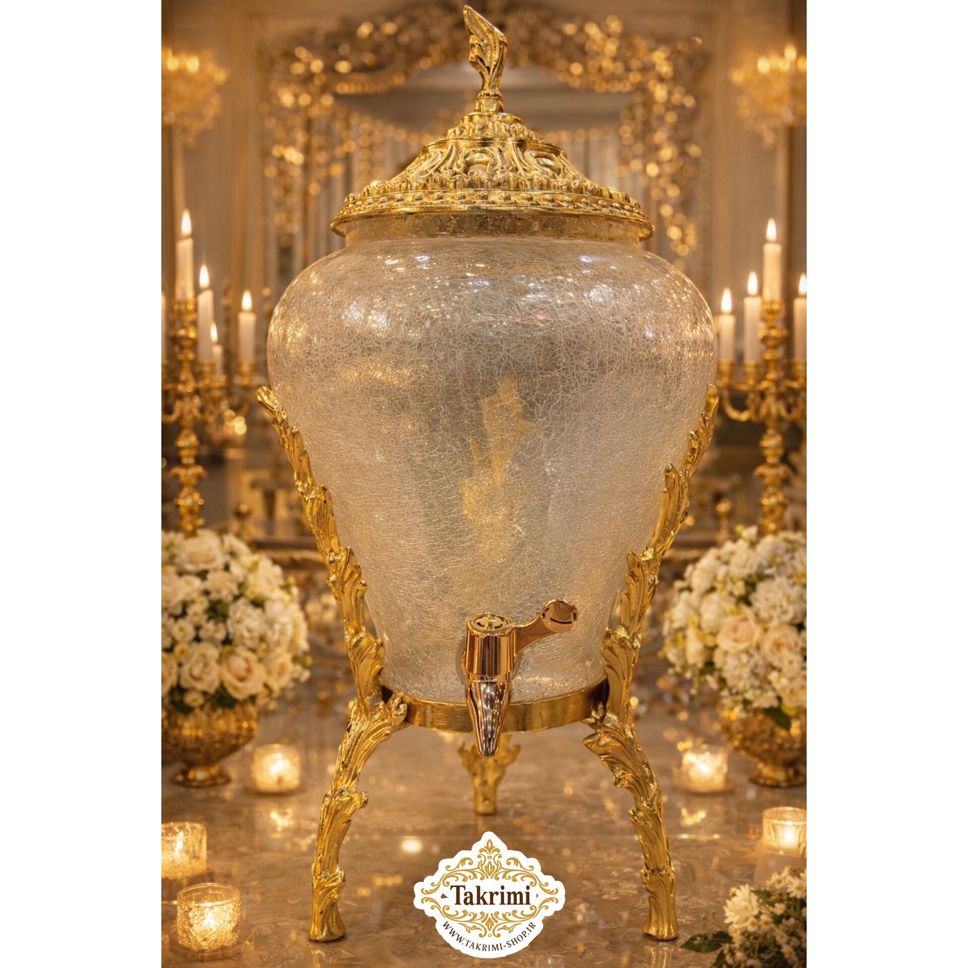 کلمن کولمن کلمند کولمند 3 پایه برگ طلایی آلومینیومی خالص ( تولیدی تکریمی شاپ )